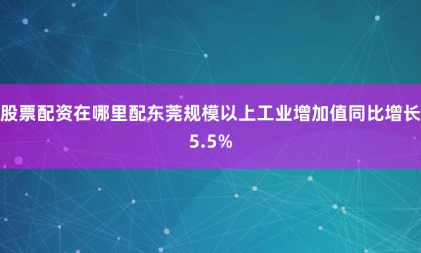 股票配资在哪里配东莞规模以上工业增加值同比增长5.5%